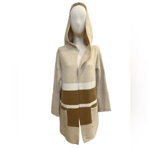 Lulu's Cream and Brown Hooded Cardigan